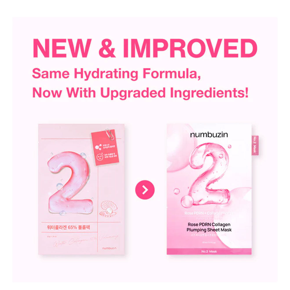 NUMBUZIN No.2 Rose PDRN Collagen Plumping Sheet Mask - Peaches&Creme Shop Korean Skincare  Malta