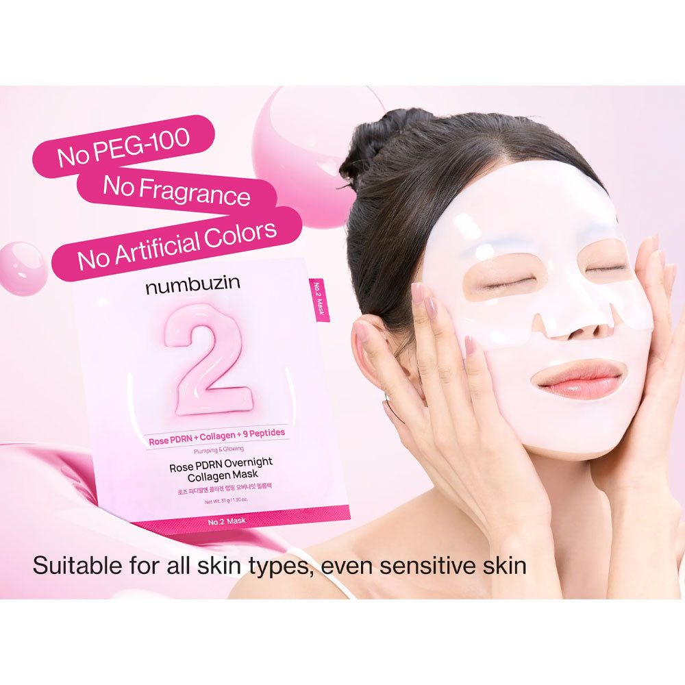 NUMBUZIN No.2 Rose PDRN Overnight Collagen Mask - Peaches&Creme Shop Korean Skincare Malta