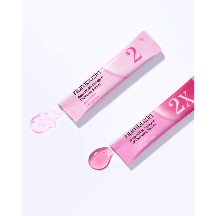 NUMBUZIN No.2 & 2X Rose PDRN Collagen Plumping Serum Mini Kit - Peaches&Creme Shop Korean Skincare Malta