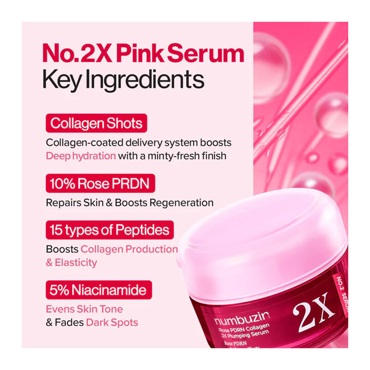 NUMBUZIN No.2 Rose PDRN Collagen 2X Plumping Serum - Peaches&Creme Shop Korean Skincare Malta