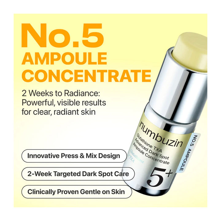 NUMBUZIN No.5 Glutathione TXA Advanced Dark Spot Ampoule Concentrate - Peaches&Creme Shop Korean Skincare Malta