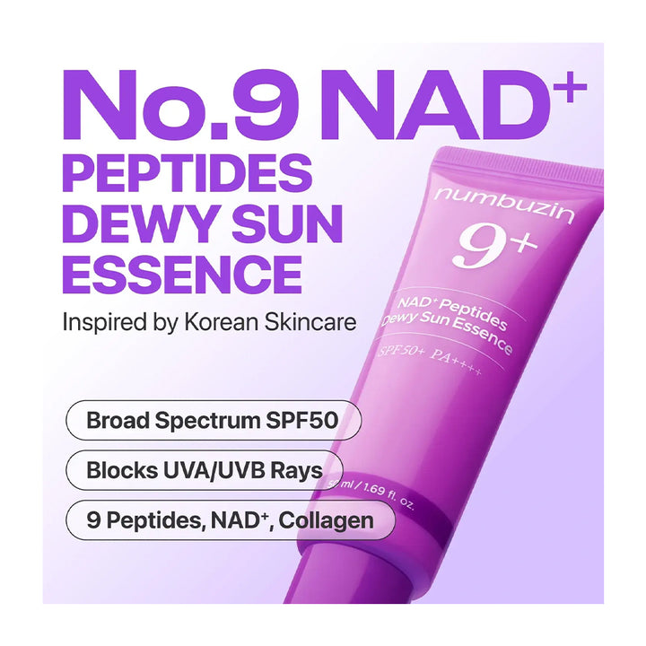 No.9 Nad+ 9 Peptides Dewy Sun Essence SPF50+ PA++++