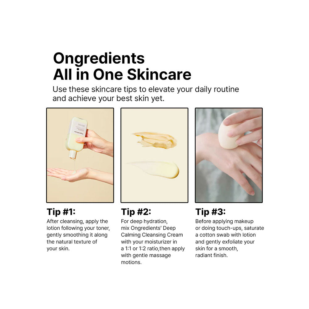 ONGREDIENTS Skin Barrier Calming Lotion - Peaches&Creme Shop Korean Skincare Malta