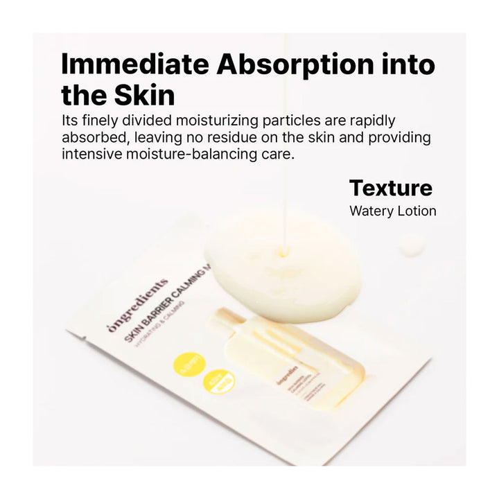 ONGREDIENTS Skin Barrier Calming Mask - Peaches&Creme Shop Korean Skincare Malta