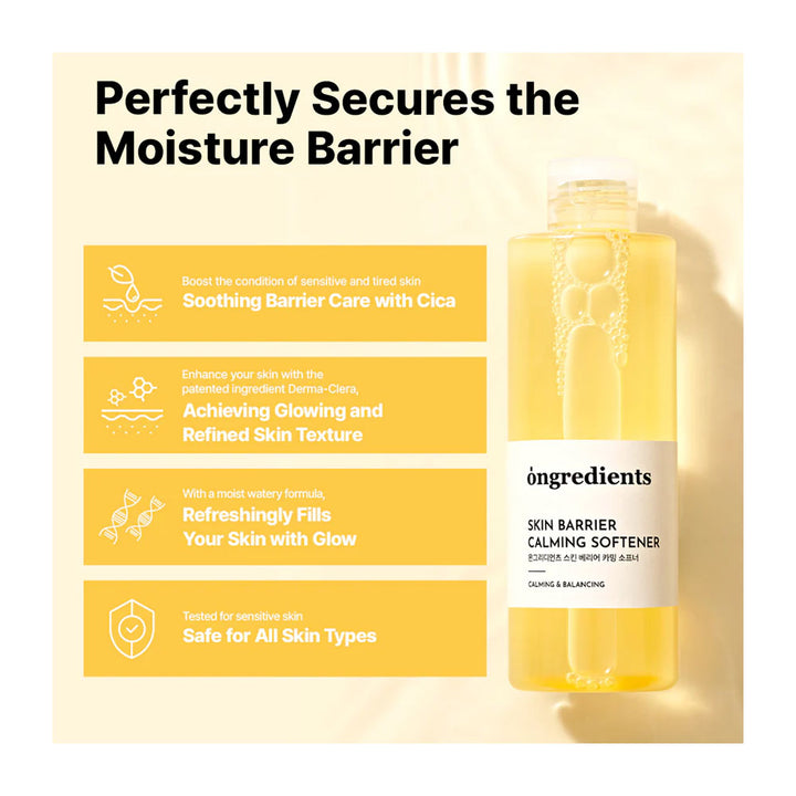 ONGREDIENTS Skin Barrier Calming Softener Toner - Peaches&Creme Shop Korean Skincare Malta