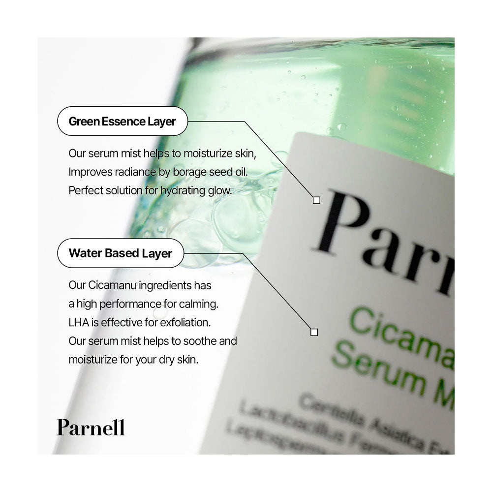 PARNELL Cicamanu Serum Mist - Peaches&Creme Shop Korean Skincare Malta