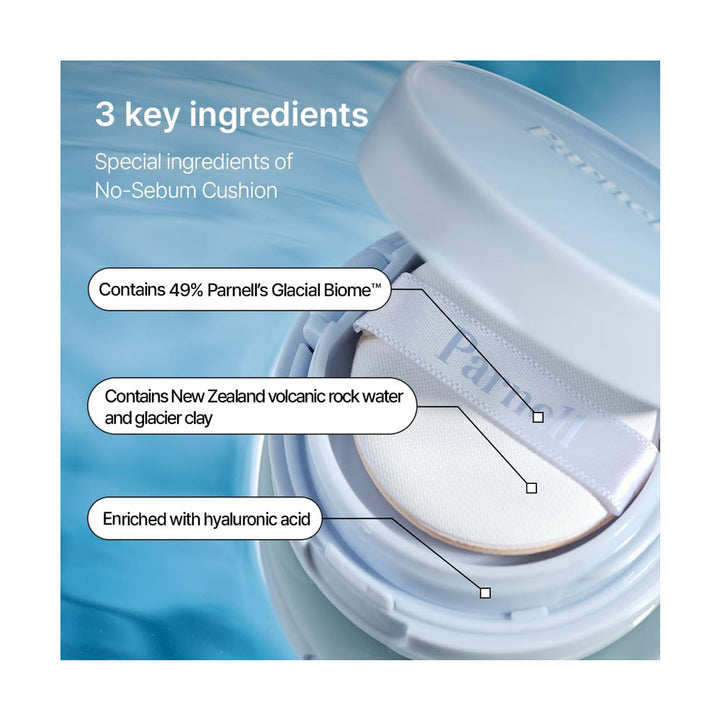 PARNELL Glacial Biome Water No-Sebum Cushion - Peaches&Creme Shop  Korean Skincare Malta