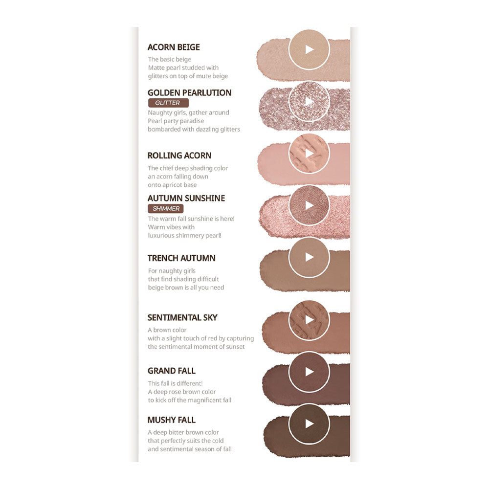 PERIPERA All Take Mood Palette 13 Fall in Acorn - Peaches&Creme Shop Korean Skincare Malta