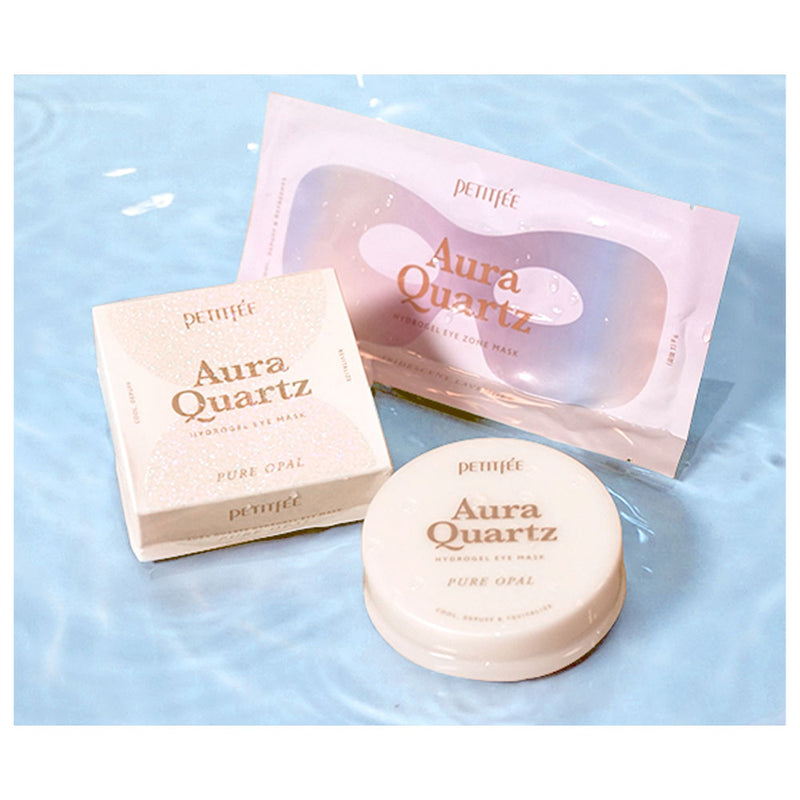 Petitfée Aura Quartz Hydrogel Eye Mask - Pure Opal - Peaches&Creme Shop Korean Skincare Malta