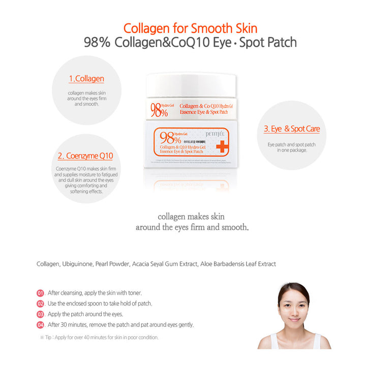 Petitfée Collagen & CoQ10 Hydrogel Eye Patch - Peaches&Creme Shop Korean Skincare Malta