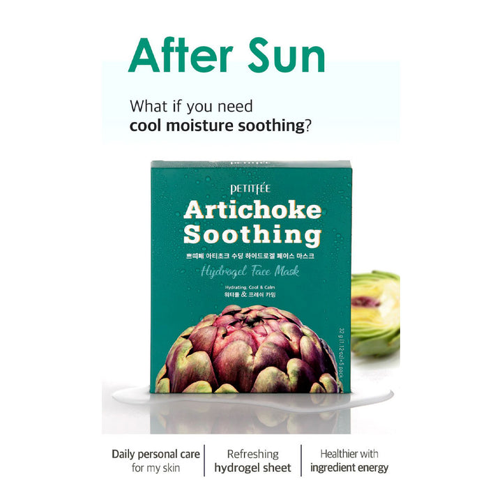 Petitfée Artichoke Soothing Hydrogel Face Mask - Peaches&Creme Shop Korean Skincare Malta