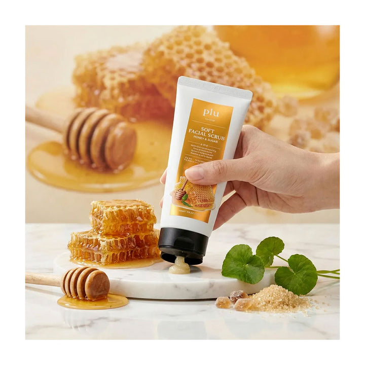 PLU Soft Facial Scrub Honey and Sugar - Peaches&Creme Shop Korean Skincare Malta