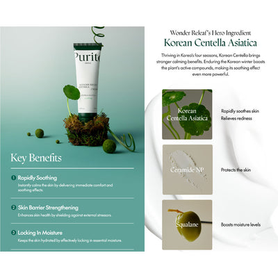 PURITO SEOUL Wonder Releaf Centella Cream - Peaches&Creme Shop Korean Skincare Malta
