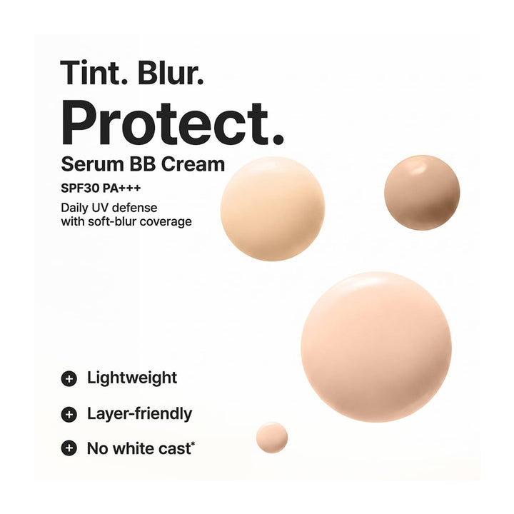 Promotional graphic for Serum BB Cream with text reading &