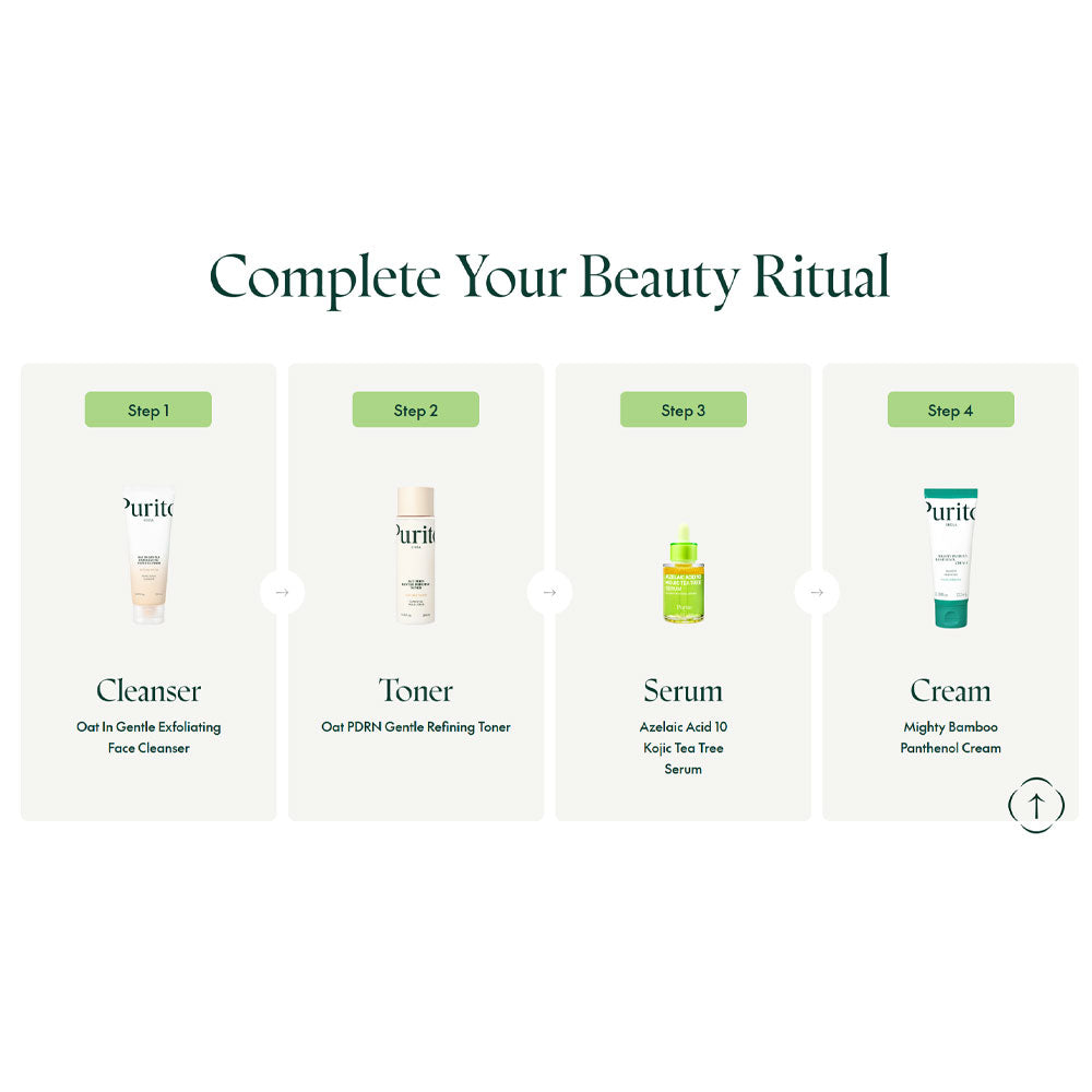 PURITO SEOUL Azelaic Acid 10 Kojic Tea Tree Serum - Peaches&Creme Shop  Korean Skincare Malta