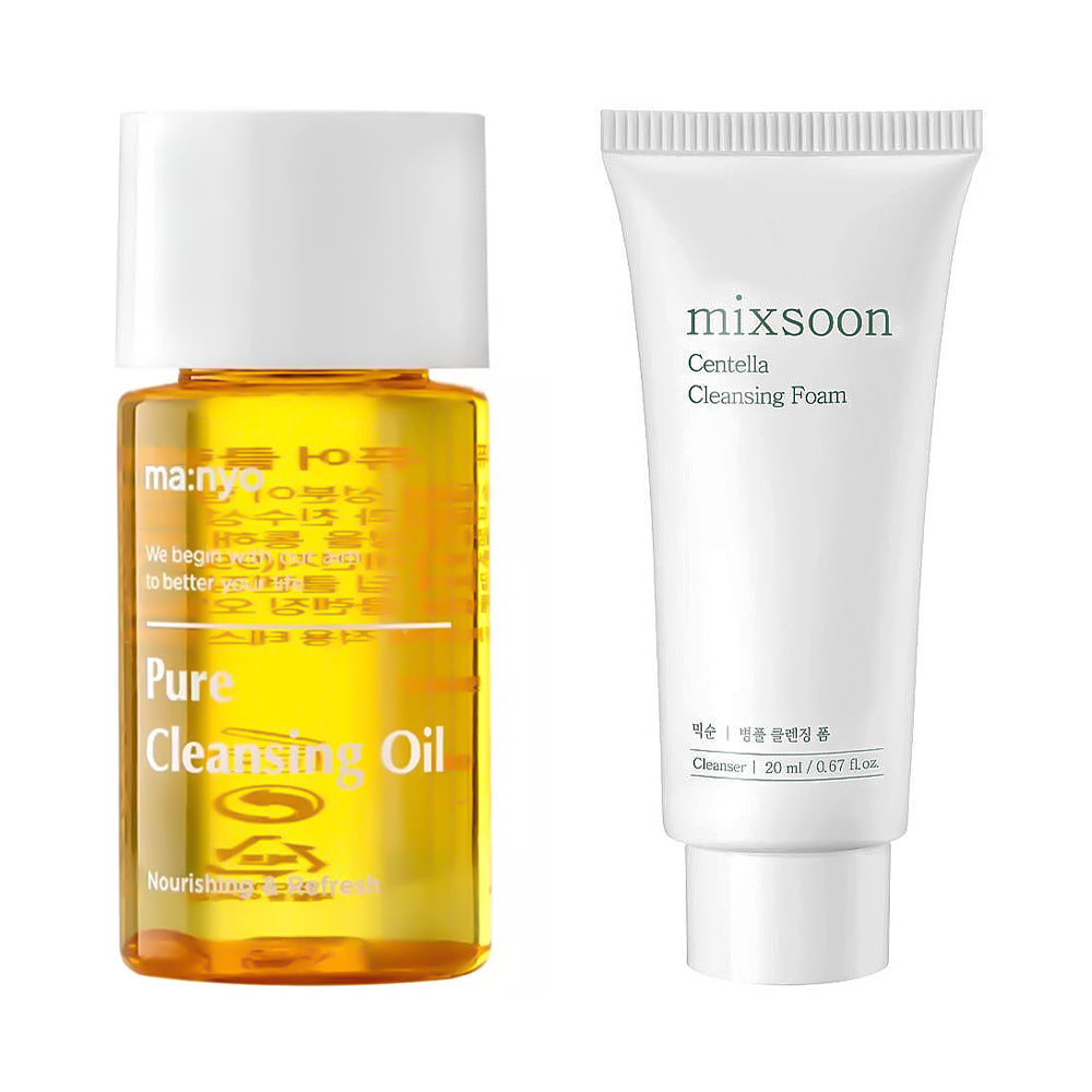 MANYO +MIXSOON Mini Size Double Cleansing Duo - Peaches&Creme Shop Korean Skincare Malta