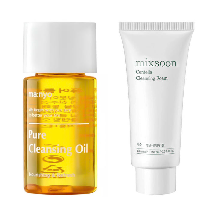 MANYO +MIXSOON Mini Size Double Cleansing Duo - Peaches&amp;Creme Shop Korean Skincare Malta