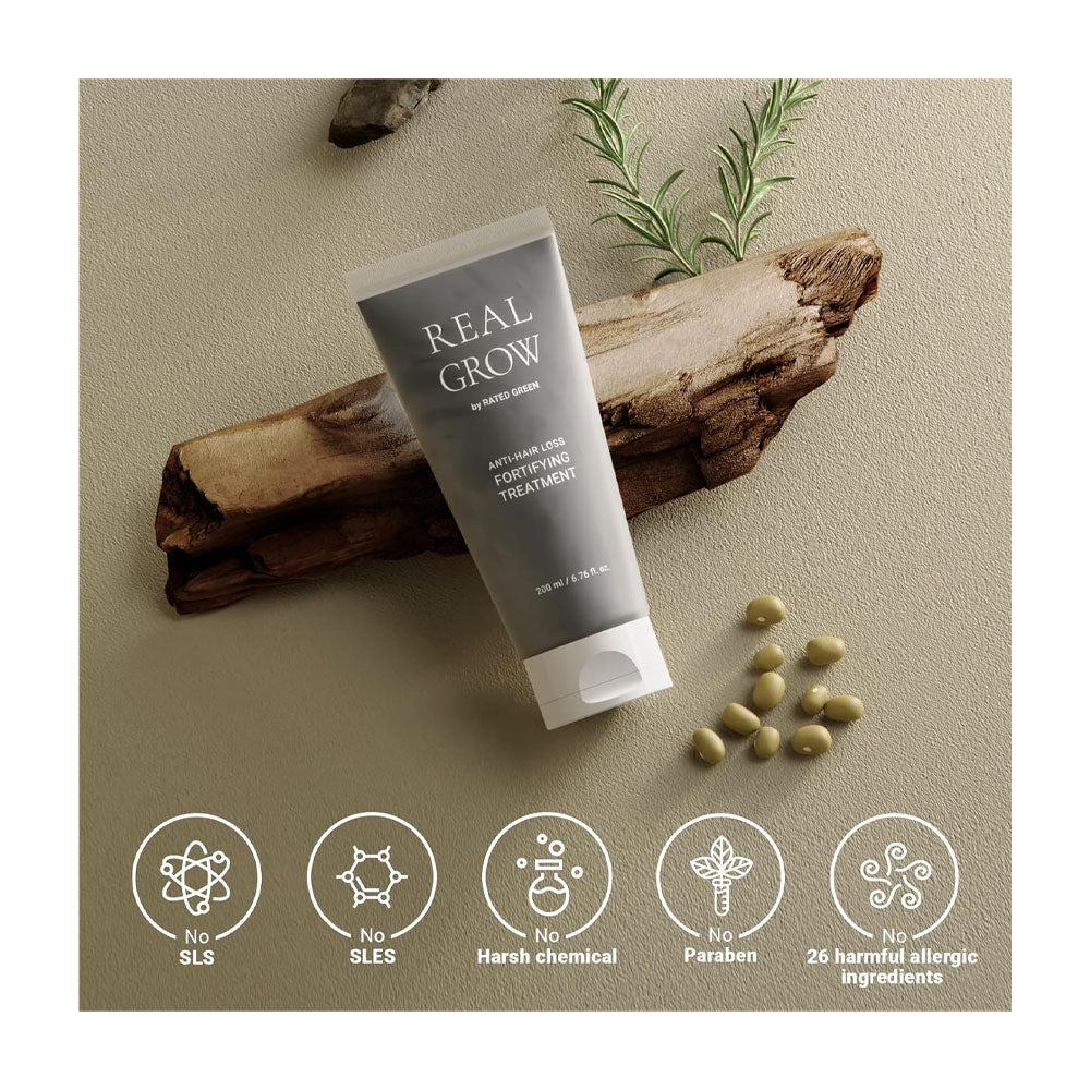 RATED GREEN Real Grow Anti Hair Loss Fortifying Treatment - Peaches&Creme Shop Korean Skincare Malta