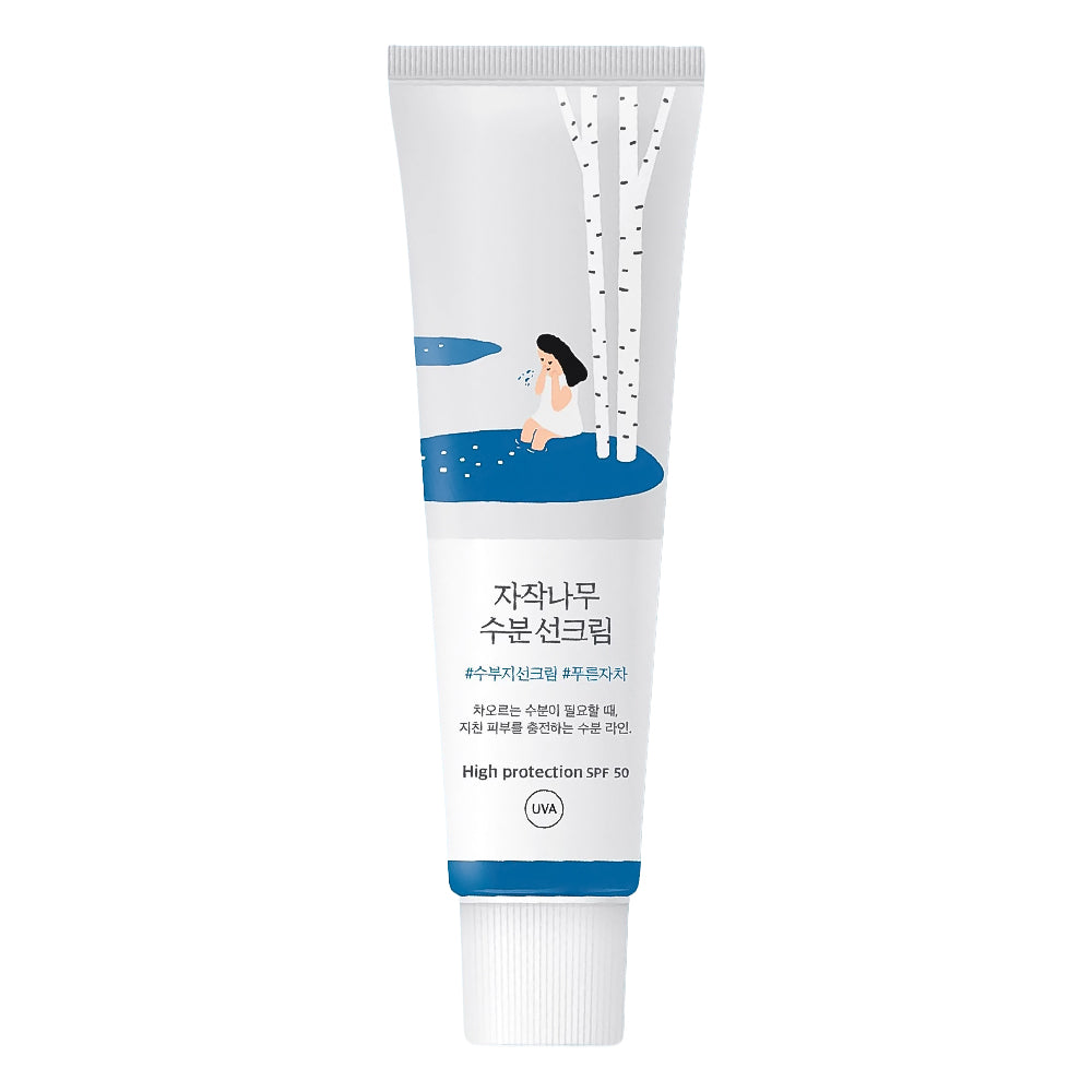 ROUND LAB Birch Juice Moisturizing Sunscreen - Peaches&amp;Creme Shop Korean Skincare Malta