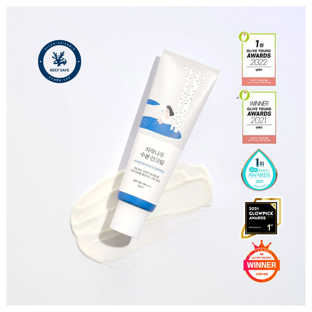 ROUND LAB Birch Juice Moisturizing Sunscreen - Peaches&Creme Shop Korean Skincare Malta