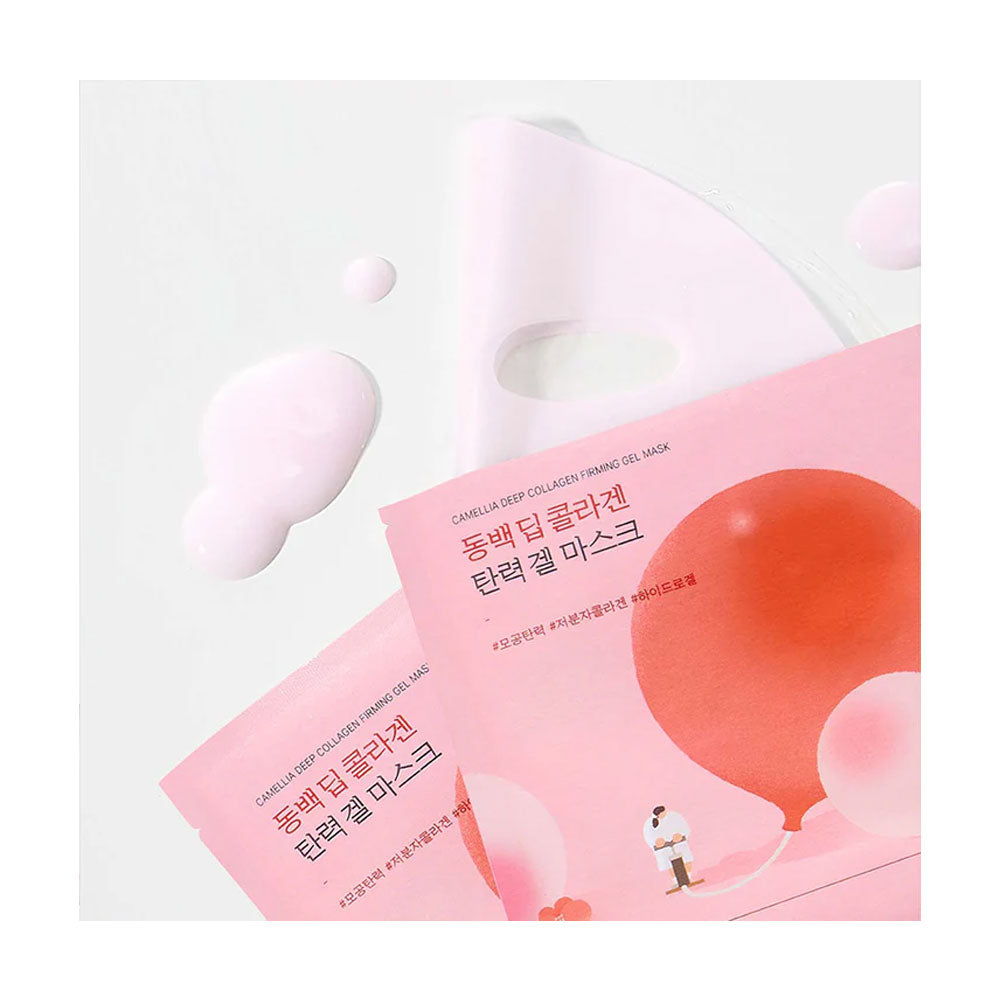 ROUND LAB Camellia Deep Collagen Firming Gel Mask - Peaches&Creme Shop Korean Skincare Malta