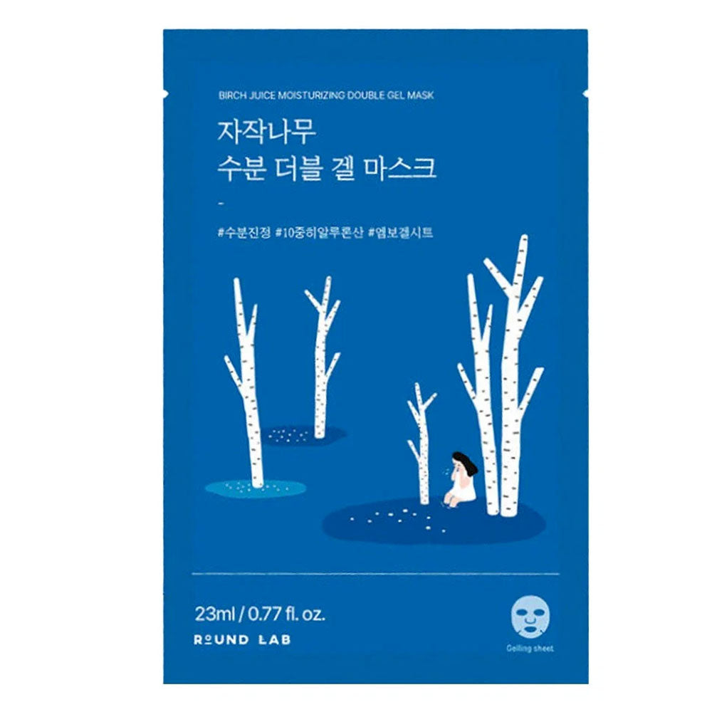 ROUND LAB Birch Moisturizing Double Gel Mask - Peaches&Creme Shop Korean Skincare Malta