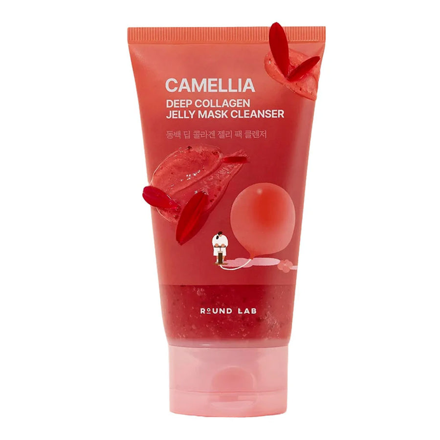 ROUND LAB Camellia Deep Collagen Jelly Mask Cleanser - Peaches&Creme Shop Korean Skincare Malta