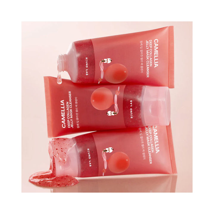 ROUND LAB Camellia Deep Collagen Jelly Mask Cleanser - Peaches&Creme Shop Korean Skincare Malta