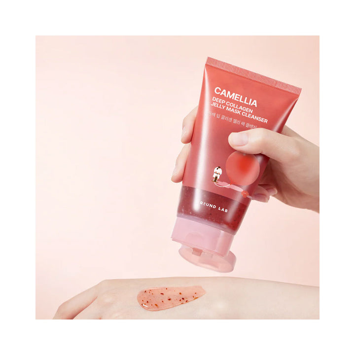 ROUND LAB Camellia Deep Collagen Jelly Mask Cleanser - Peaches&Creme Shop Korean Skincare Malta