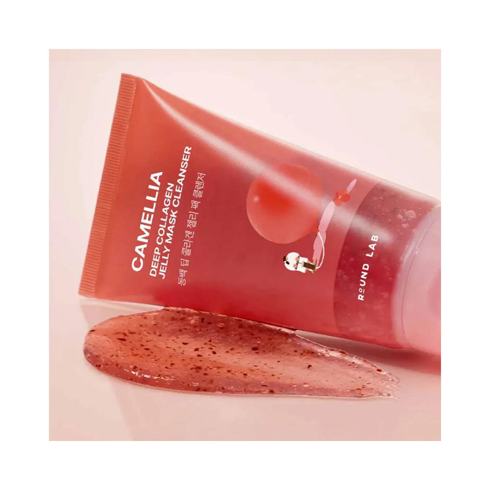 ROUND LAB Camellia Deep Collagen Jelly Mask Cleanser - Peaches&Creme Shop Korean Skincare Malta