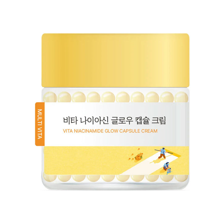 ROUND LAB Vita Niacinamide Glow Capsule Cream - Peaches&Creme Shop Korean Skincare Malta