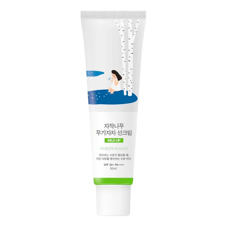 ROUND LAB Birch Moisturizing Mild-Up Sunscreen -Peaches&Creme Shop Korean Skincare Malta