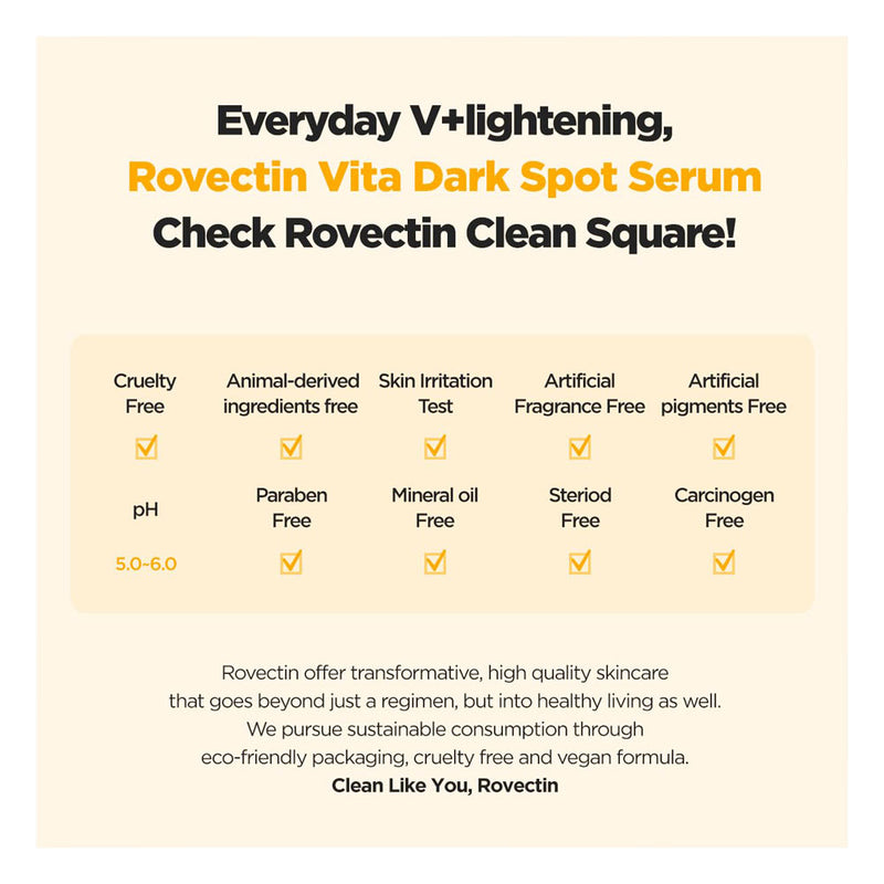 ROVECTIN Vita Dark Spot Serum - Peaches&Creme Shop Korean Skincare Malta
