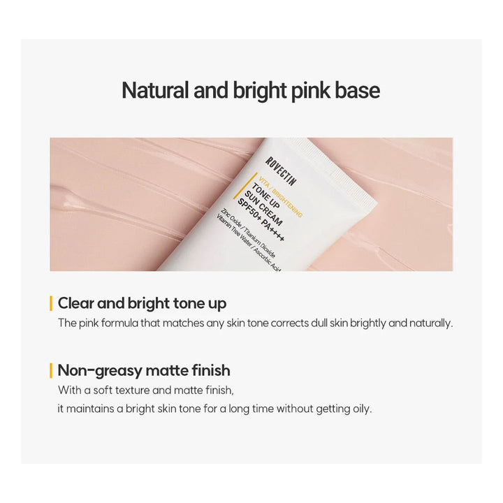 ROVECTIN Vita Tone Up Sun Cream - Peaches&Creme Shop Korean Skincare Malta
