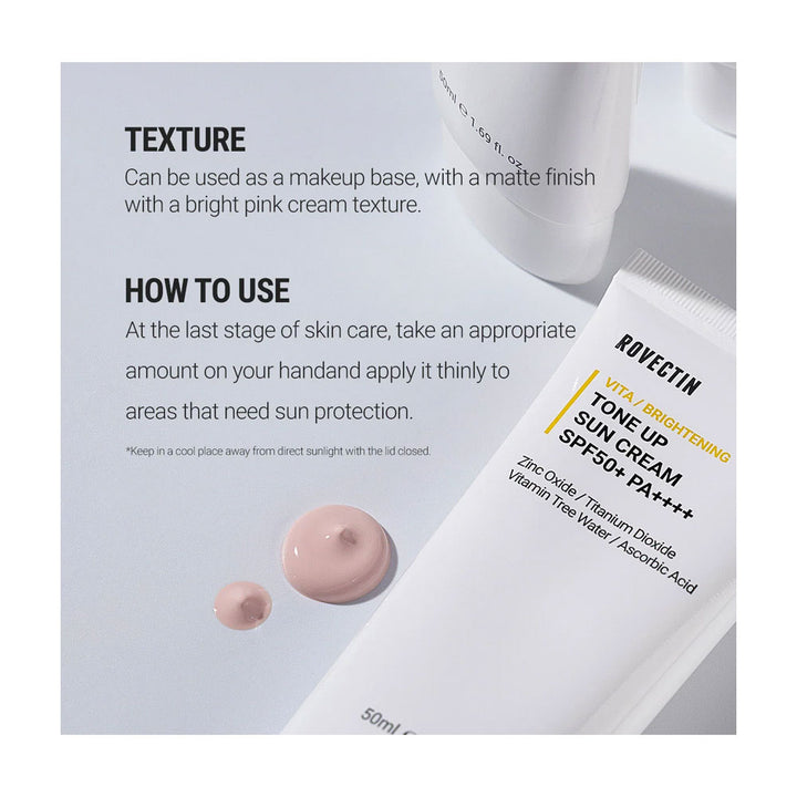 ROVECTIN Vita Tone Up Sun Cream - Peaches&Creme Shop Korean Skincare Malta