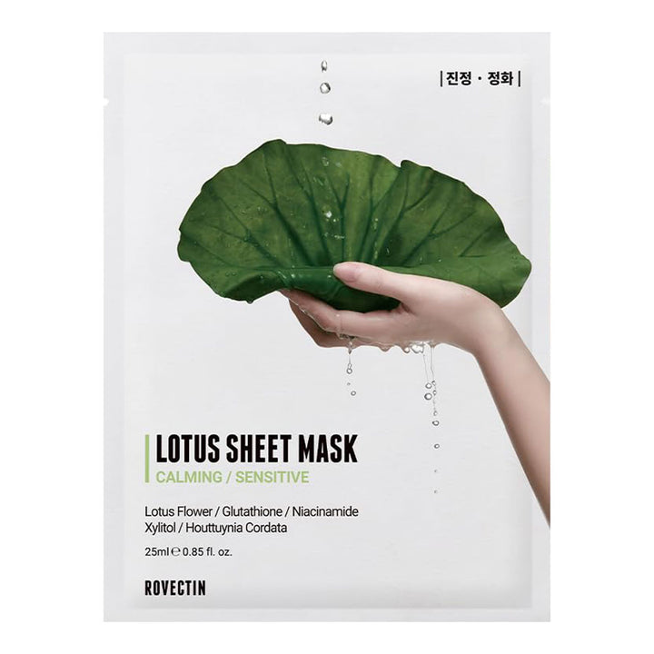 ROVECTIN Lotus Water Calming Sheet Mask - Peaches&Creme Shop Korean Skincare Malta