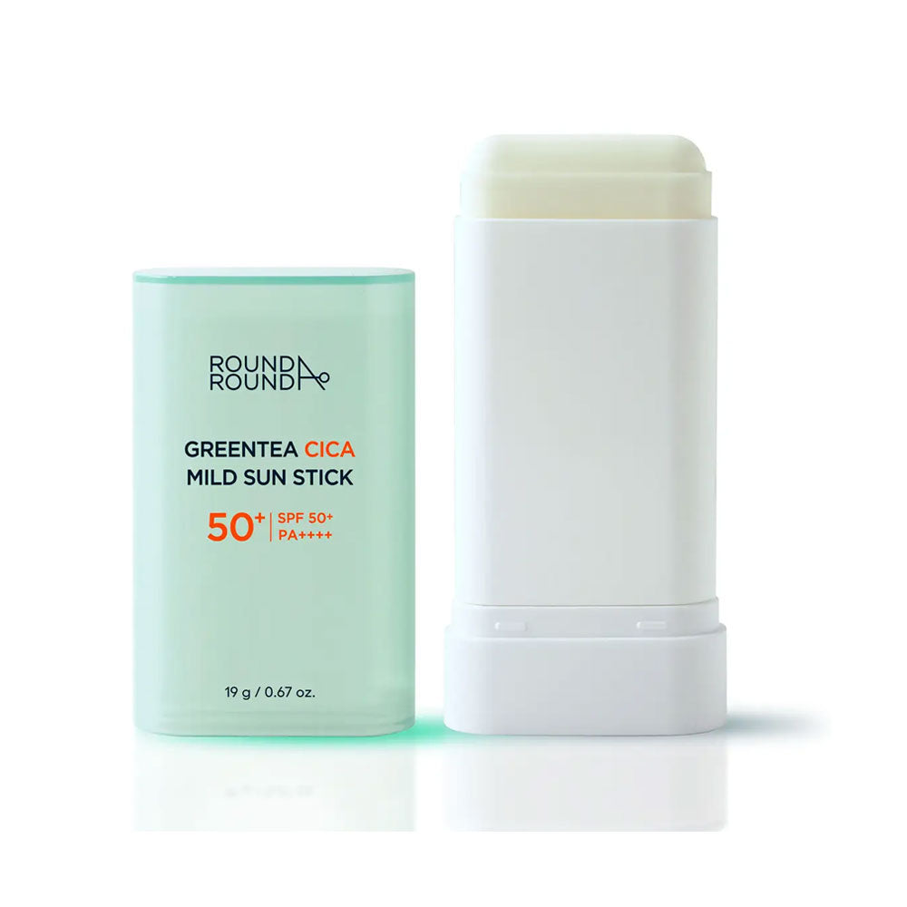 Round A'Round Greentea Cica Sun Stick - Peaches&Creme Shop Korean Skincare Malta