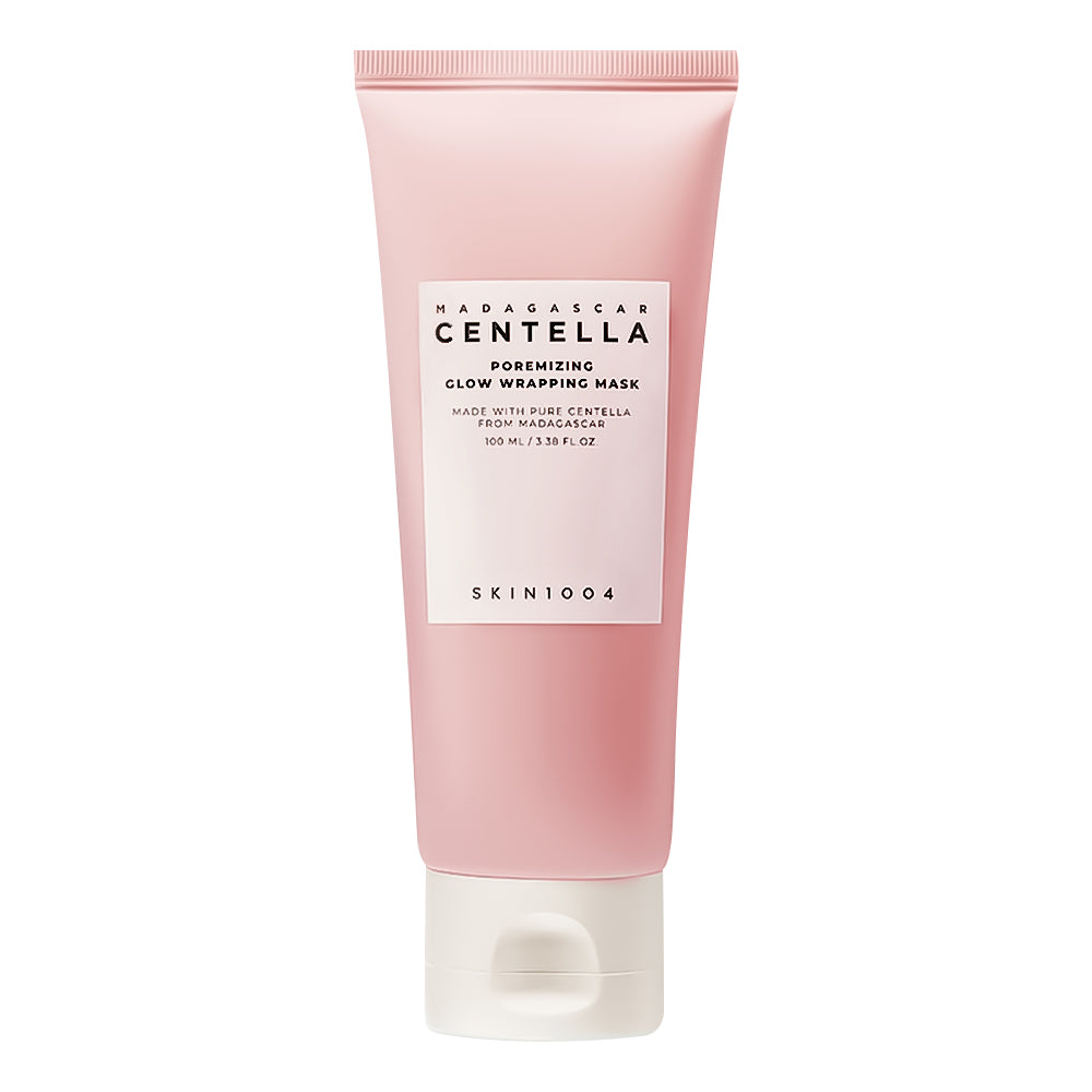 Pink tube of Skin1004 Madagascar Centella Mask on a white background