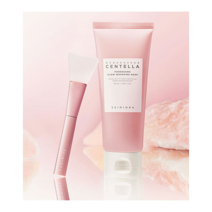 Pink tube of Skin1004 Madagascar Centella Mask with pink mask spatula
