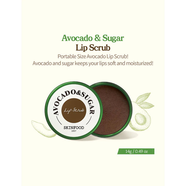 SKINFOOD Avocado & Sugar Lip Scrub - Peaches&Creme Shop Korean Skincare Malta