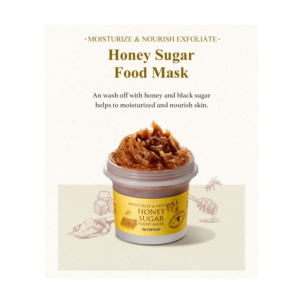 SKINFOOD Honey Sugar Food Mask - Peaches&Creme Shop Korean Skincare Malta