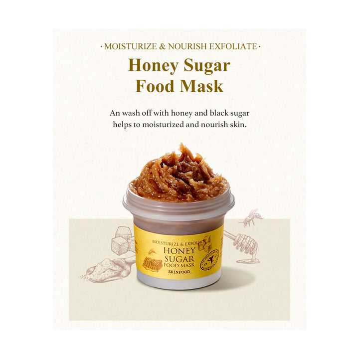 SKINFOOD Honey Sugar Food Mask - Peaches&Creme Shop Korean Skincare Malta