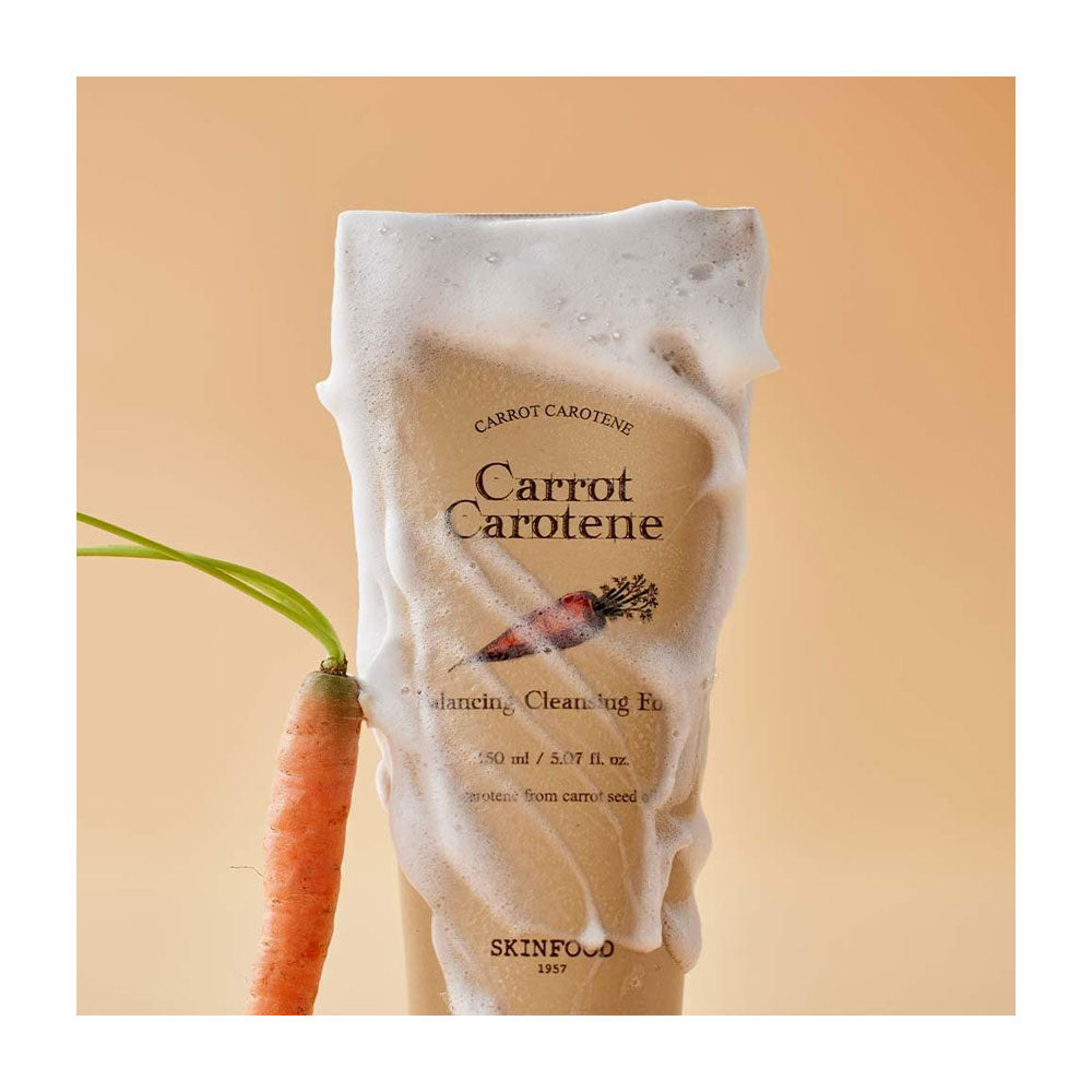 SKINFOOD Carrot Carotene Balancing Cleansing Foam - Peaches&Creme Shop Korean Skincare Malta