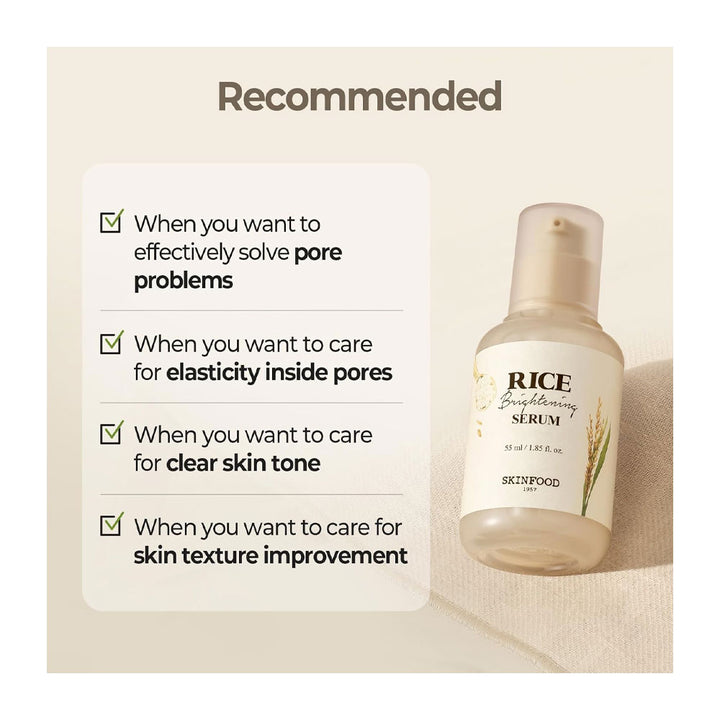 SKINFOOD Rice Brightening Serum - Peaches&Creme Shop Korean Skincare Malta