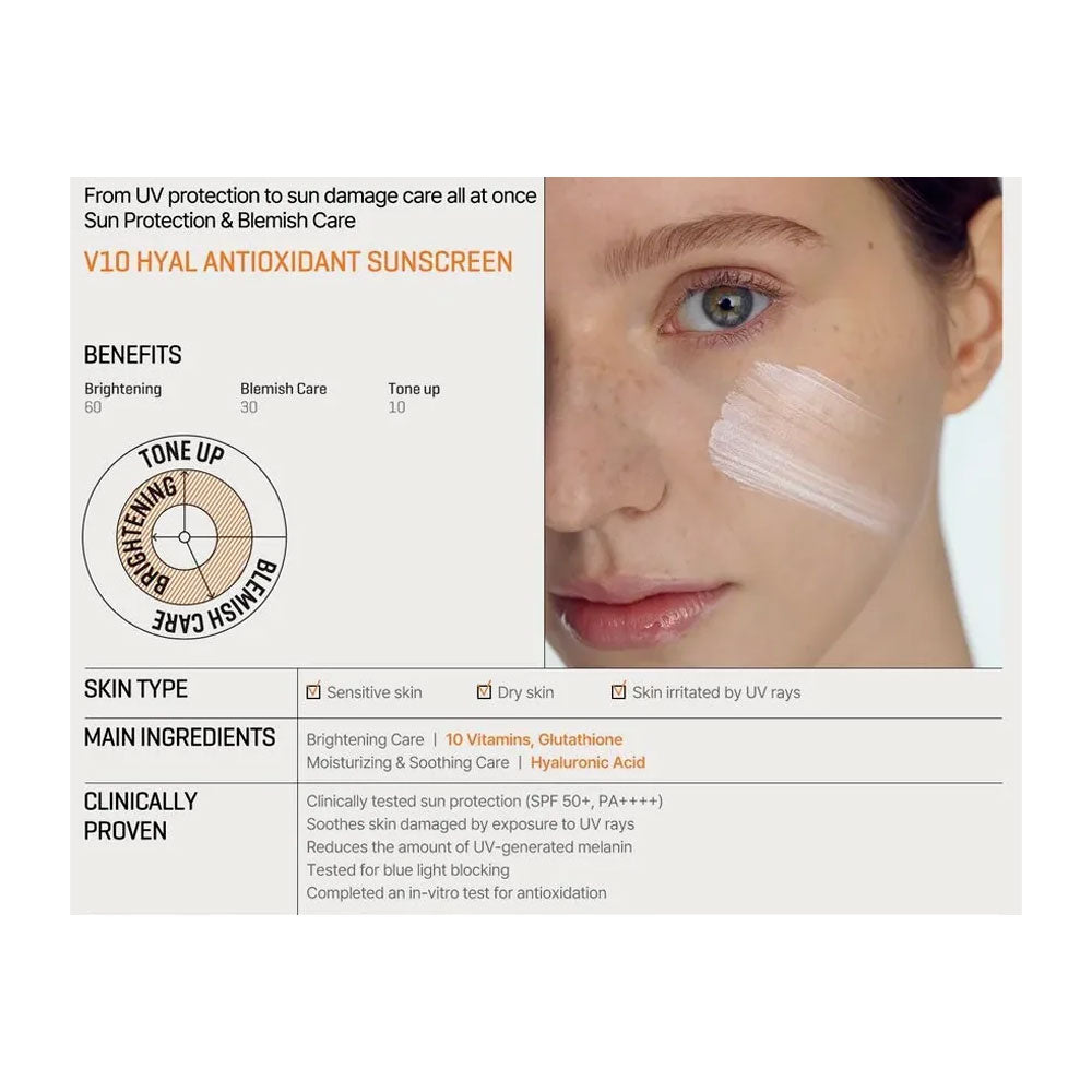 SOME BY MI V10 Hyal Antioxidant Sunscreen - Peaches&Creme Shop Korean Skincare Malta
