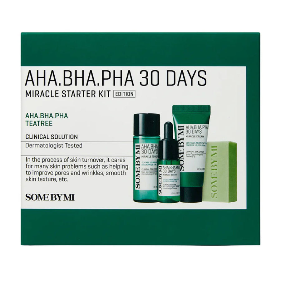 SOME BY MI AHA BHA PHA 30 Days Miracle Starter Kit - Peaches&Creme Shop Korean Skincare Malta