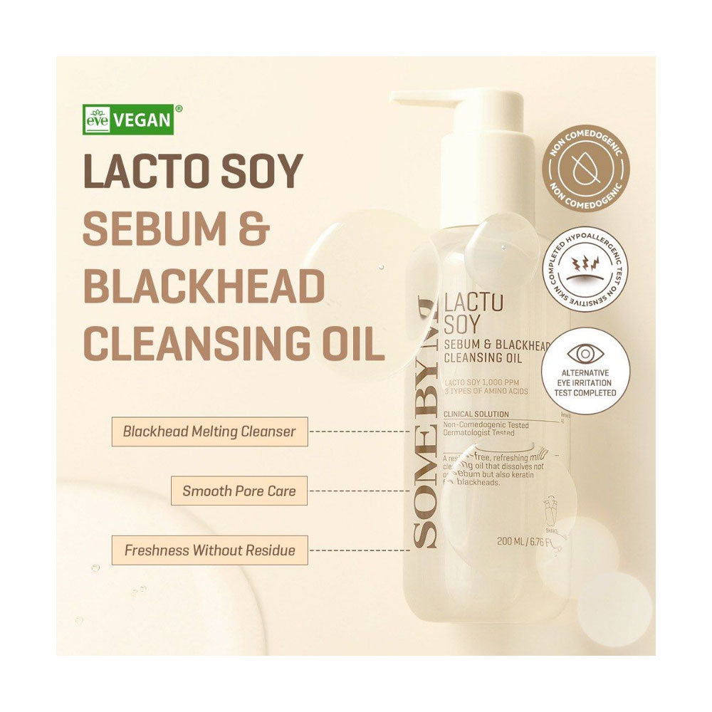 SOME BY MI Lactosoy Sebum & Blackhead Cleansing Oil - Peaches&Creme Shop Korean Skincare Malta