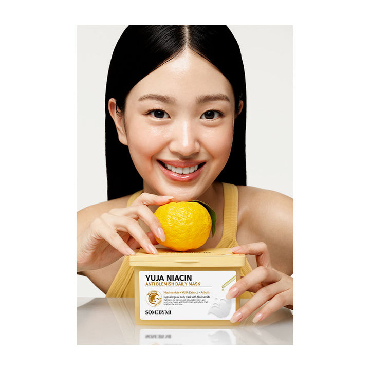 SOME BY MI Yuja Niacin Anti Blemish Daily Mask - Peaches&Creme Shop Korean Skincare Malta