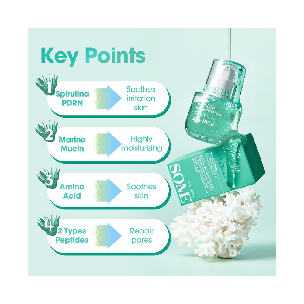 SOME BY MI PDRN Spirulina Soothing Repair Serum - Peaches&Creme Shop Korean Skincare Malta
