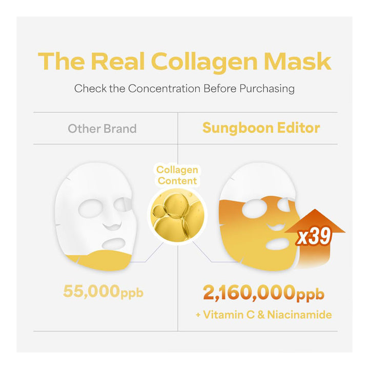 SUNGBOON EDITOR Deep Collagen Niacin-Vita C Brightening Mask - Peaches&Creme Shop Korean Skincare Malta